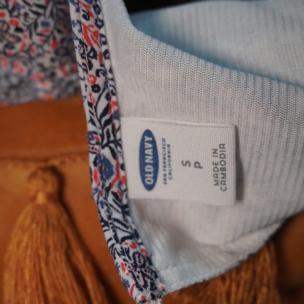Old Navy Women’s White Paisley Print Sleeveless Mini Tank Dress Size Small - Picture 6 of 6
